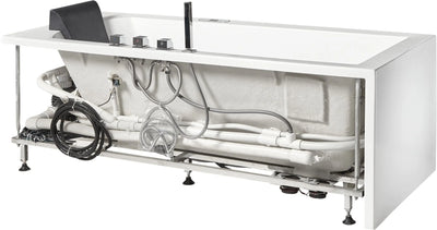 EAGO AM154ETL-L5 5 ft Acrylic White Rectangular Whirlpool Bathtub w Fixtures