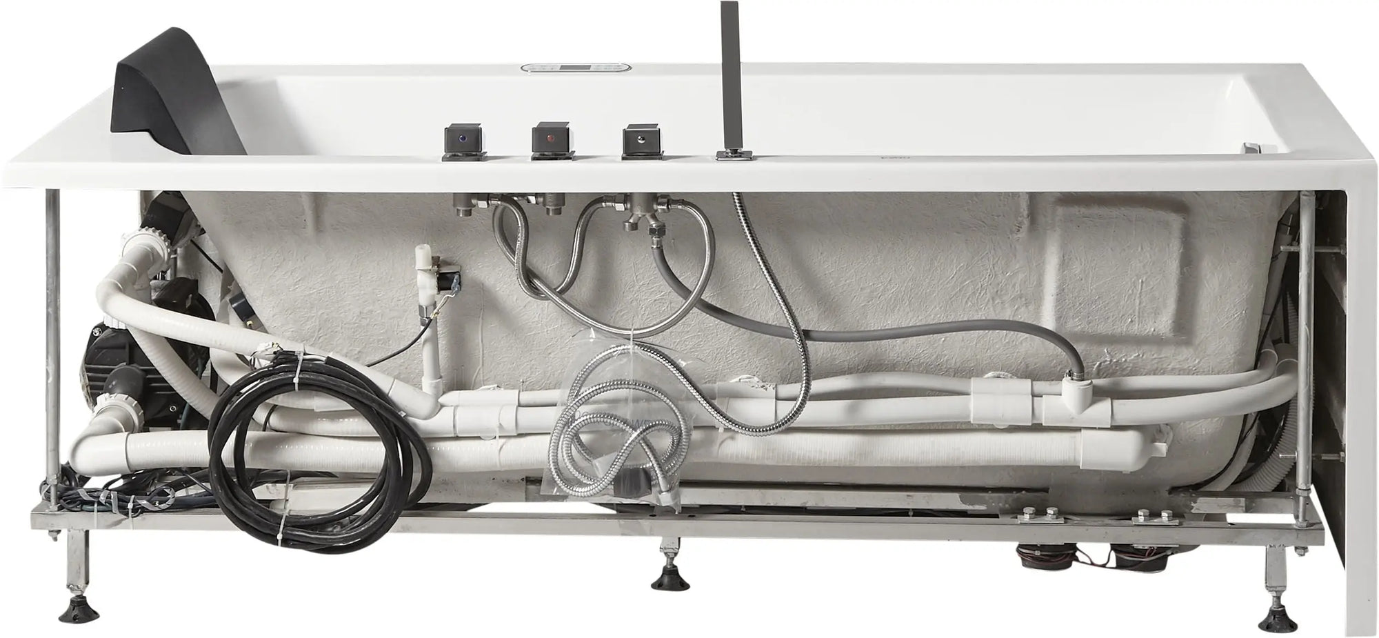 EAGO AM154ETL-L6 6 ft Acrylic White Rectangular Whirlpool Tub With Fixtures Alfi Trade Inc