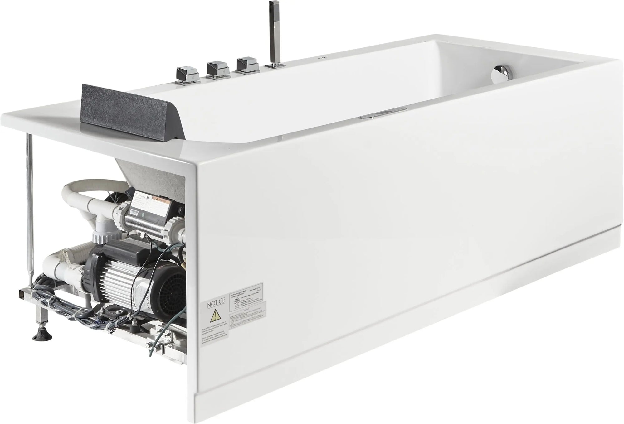 EAGO AM154ETL-R5 5 ft Acrylic White Rectangular Whirlpool Bathtub w Fixtures Alfi Trade Inc