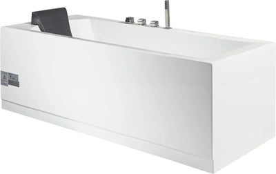 EAGO AM154ETL-R5 5 ft Acrylic White Rectangular Whirlpool Bathtub w Fixtures Alfi Trade Inc