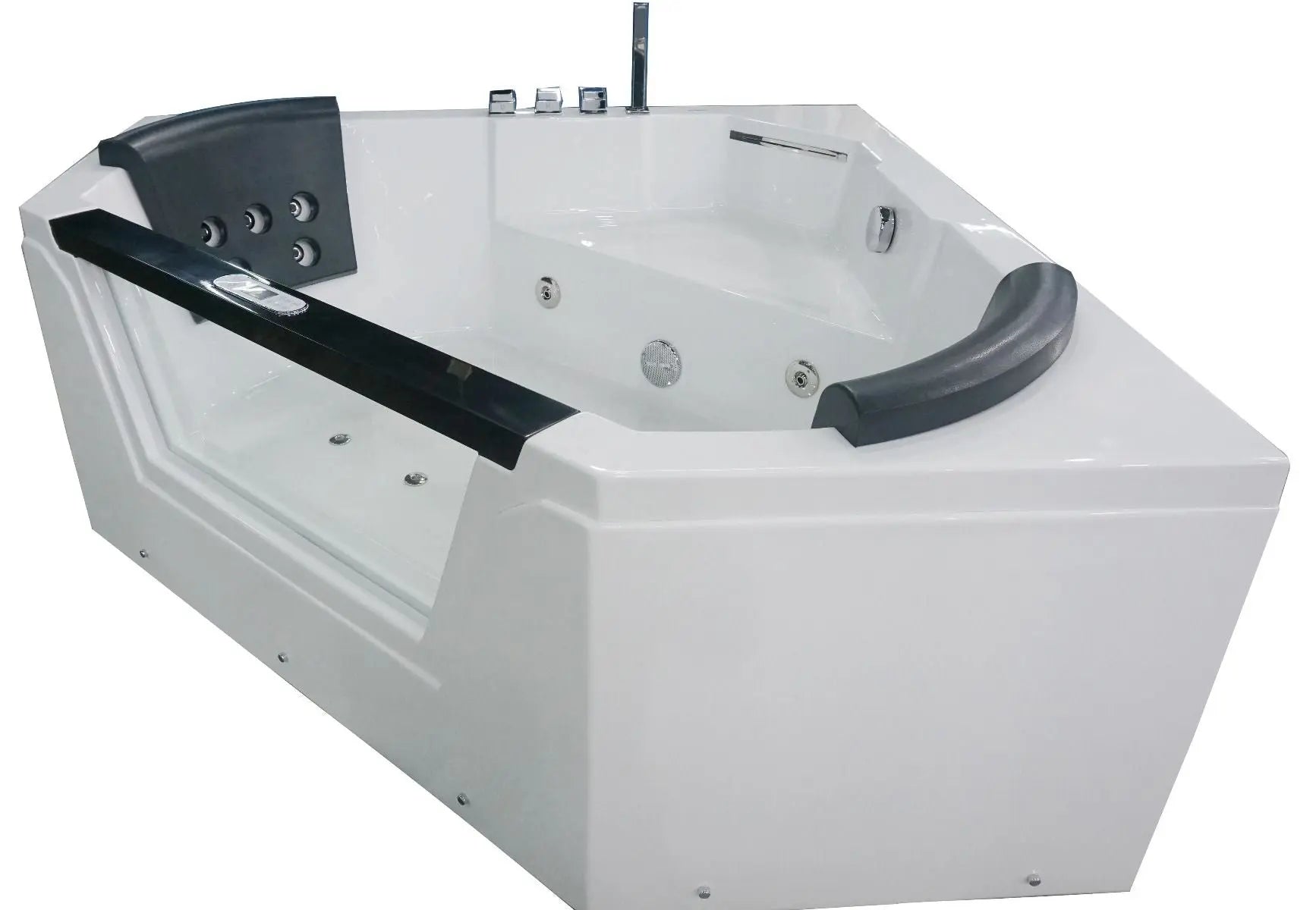 EAGO AM156ETL 5 ft Clear Corner Acrylic Whirlpool Bathtub for Two