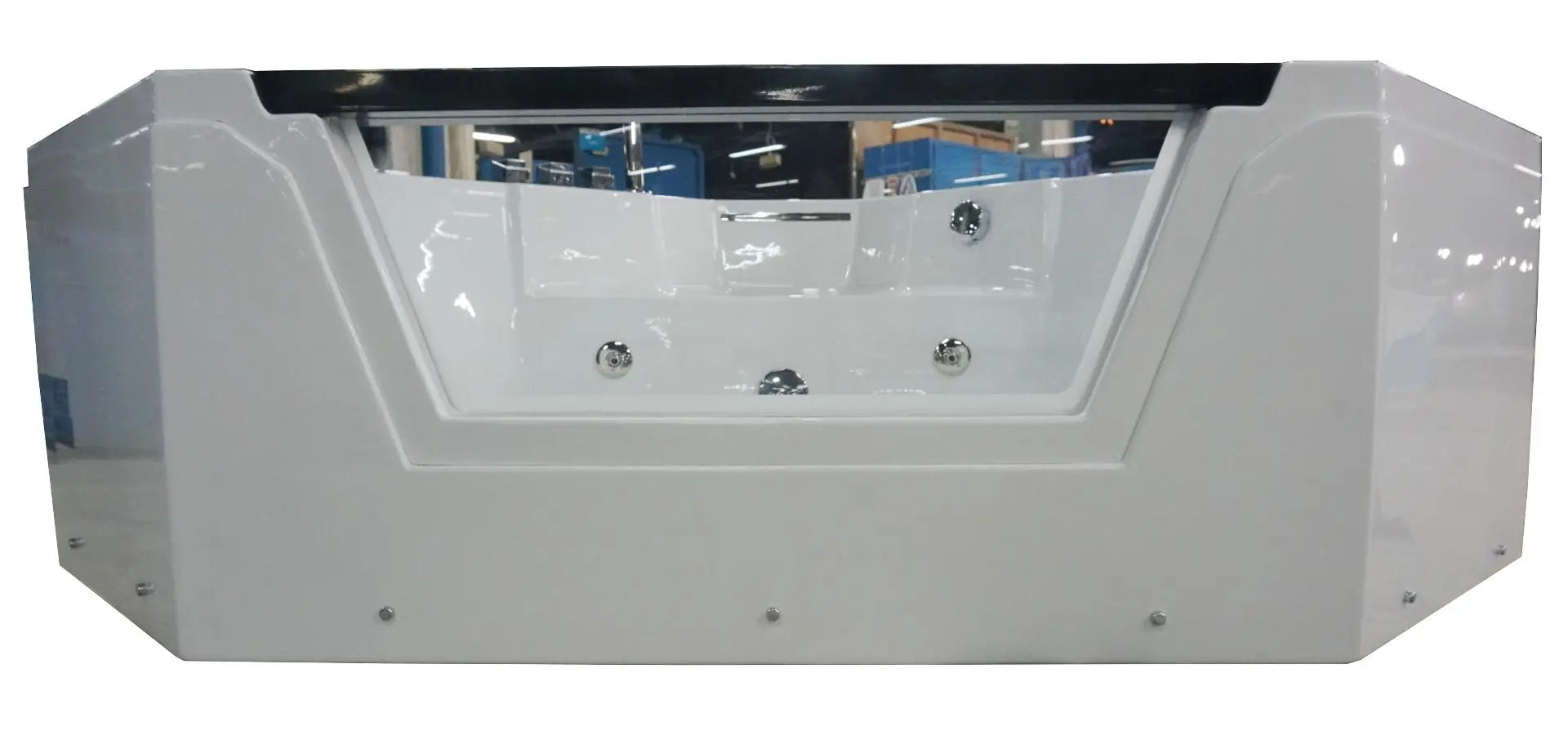 EAGO AM156ETL 5 ft Clear Corner Acrylic Whirlpool Bathtub for Two