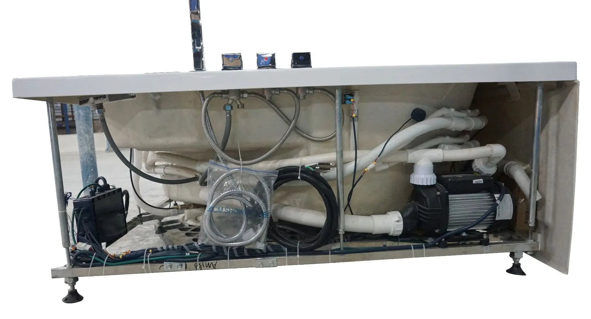 EAGO AM156ETL 5 ft Clear Corner Acrylic Whirlpool Bathtub for Two