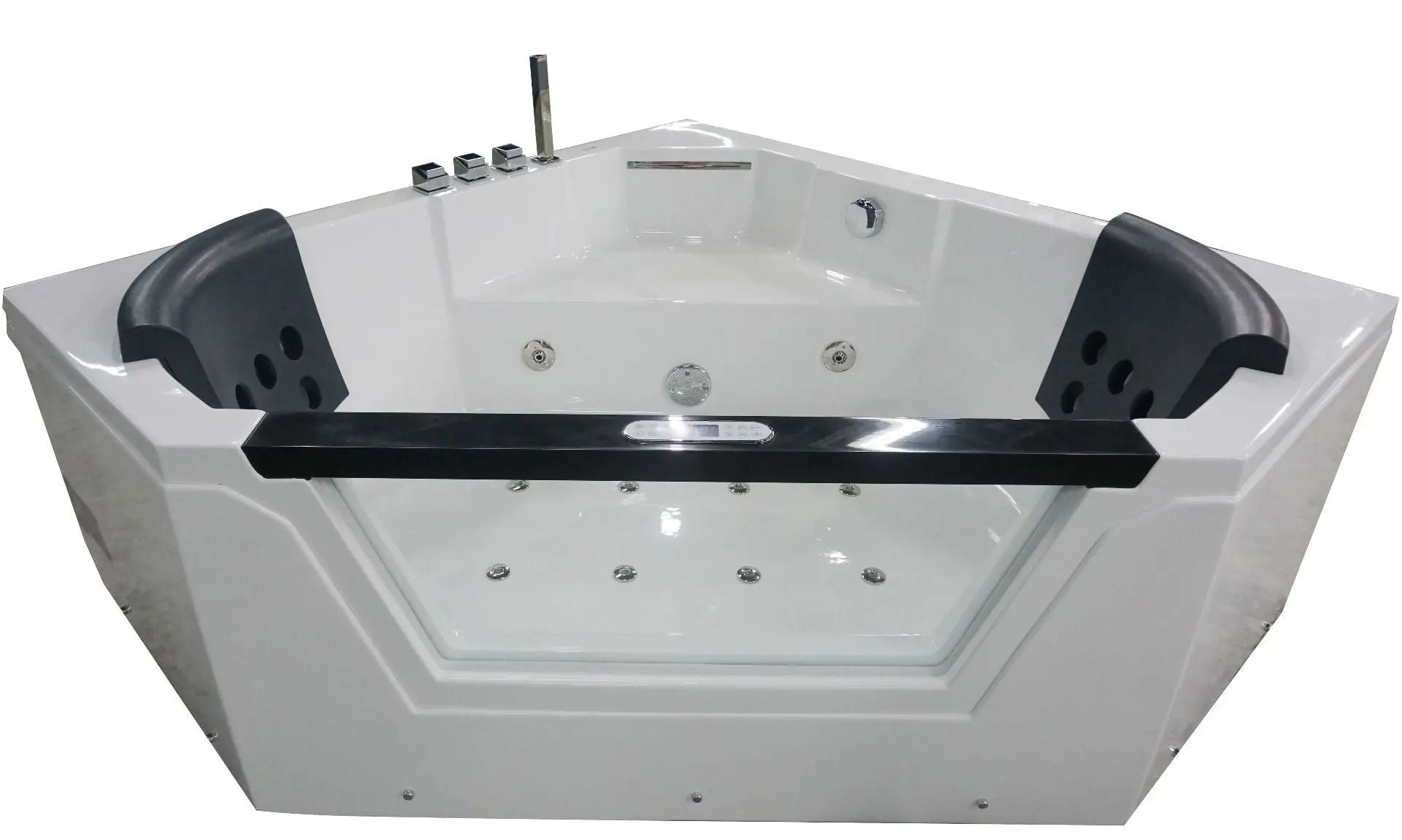 EAGO AM156ETL 5 ft Clear Corner Acrylic Whirlpool Bathtub for Two