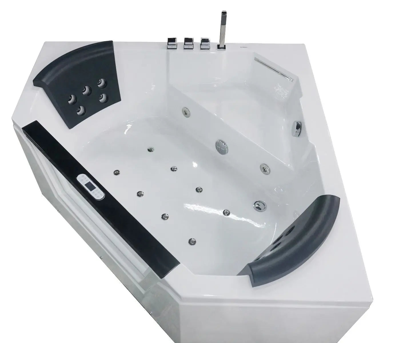 EAGO AM156ETL 5 ft Clear Corner Acrylic Whirlpool Bathtub for Two