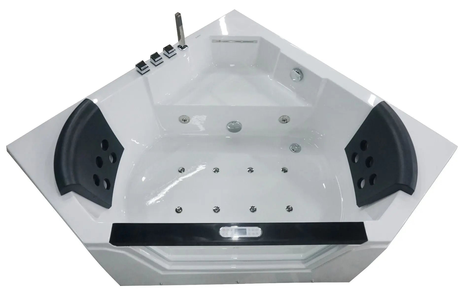 EAGO AM156ETL 5 ft Clear Corner Acrylic Whirlpool Bathtub for Two
