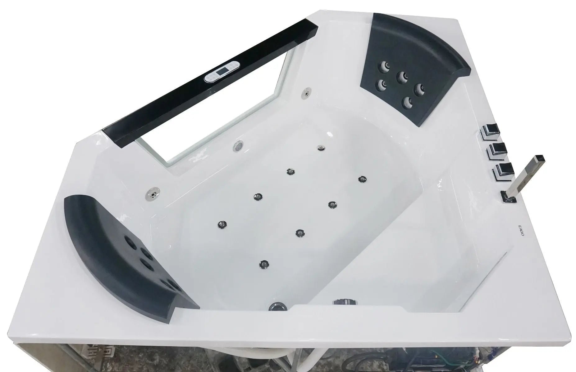 EAGO AM156ETL 5 ft Clear Corner Acrylic Whirlpool Bathtub for Two