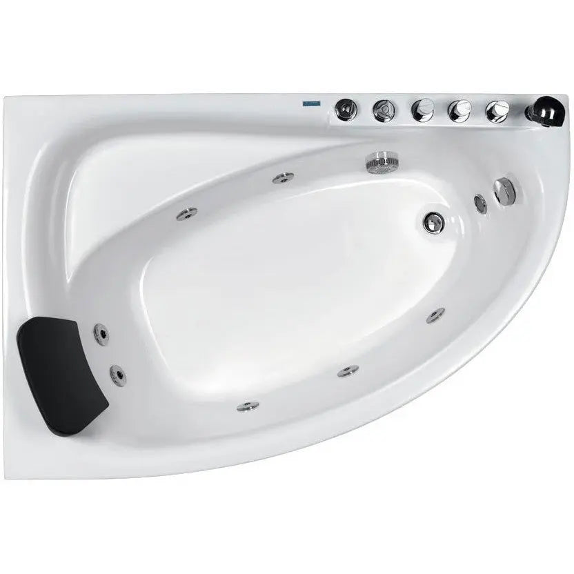 EAGO AM161-R 59" Single Person Corner White Acrylic Whirlpool Bathtub