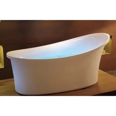 EAGO AM1800 70" White Freestanding Oval Air Bubble Bathtub - side view