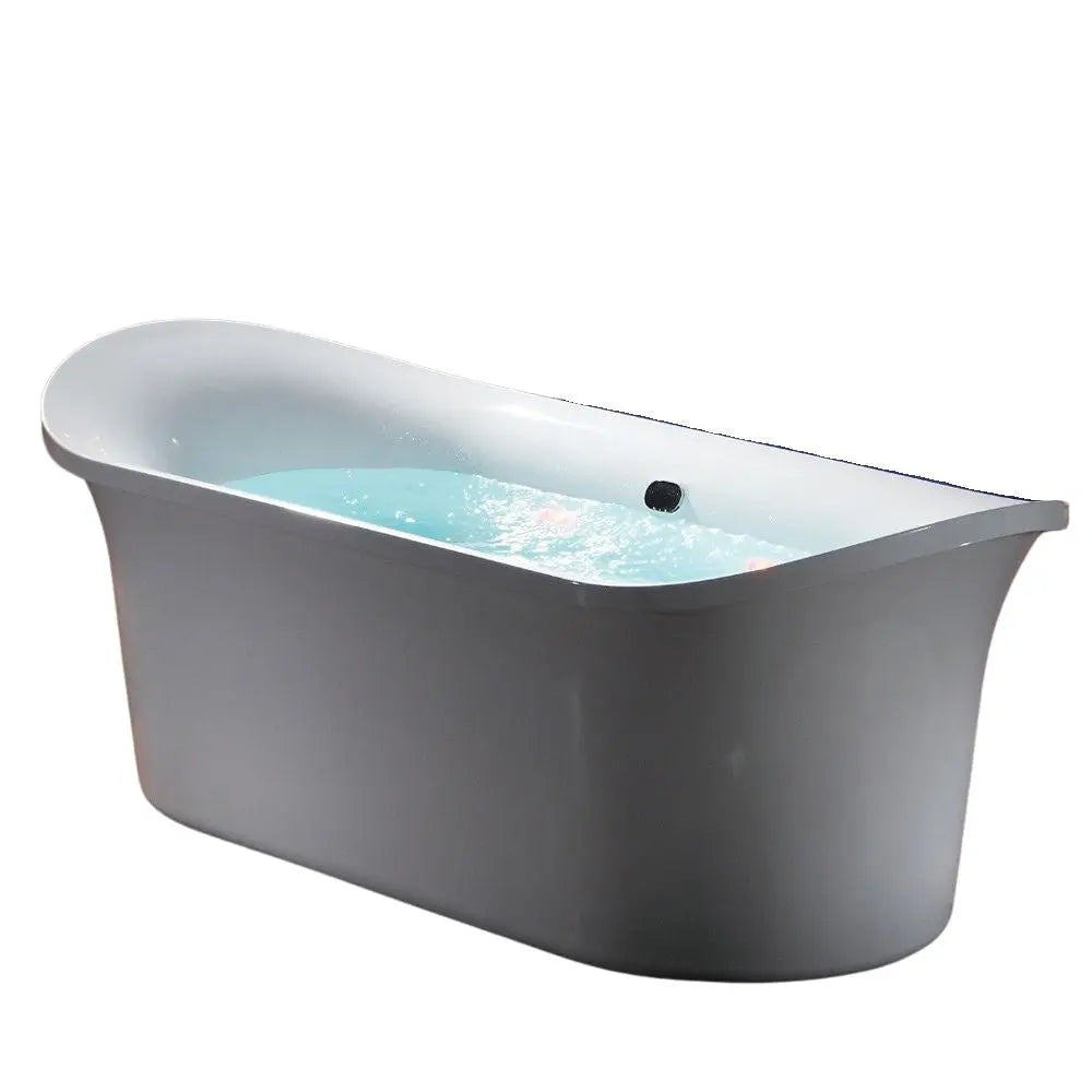 EAGO AM1900 74 3/4" White Freestanding Air Bubble Bathtub Alfi Trade Inc