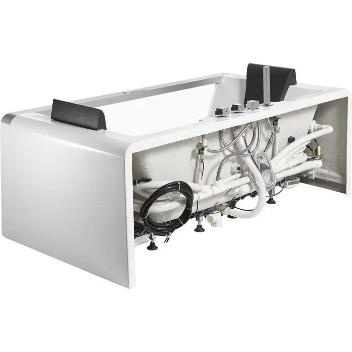 EAGO AM196ETL 6' Clear Rectangular Jacuzzi Whirlpool Bathtub for Two with Fixtures Alfi Trade Inc