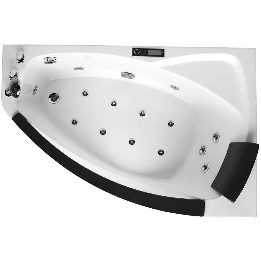 EAGO AM198ETL-L 5' Single Person Rounded Clear Corner Whirlpool Bathtub - Left Drain