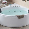 EAGO AM200 5' Rounded Modern Double Seat Corner Whirlpool Bath Tub with Fixtures