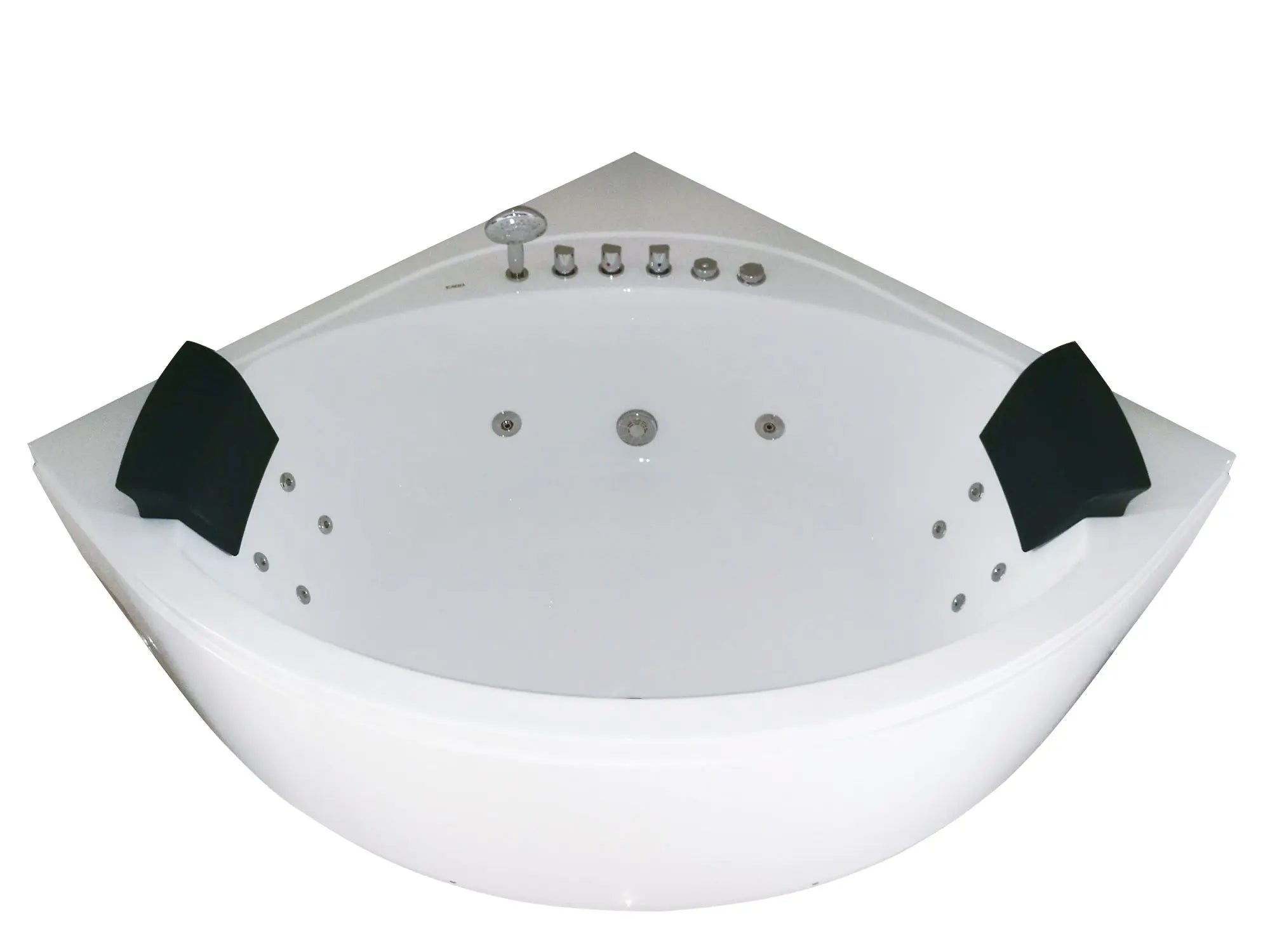 EAGO AM200 5' Rounded Modern Double Seat Corner Whirlpool Bath Tub with Fixtures