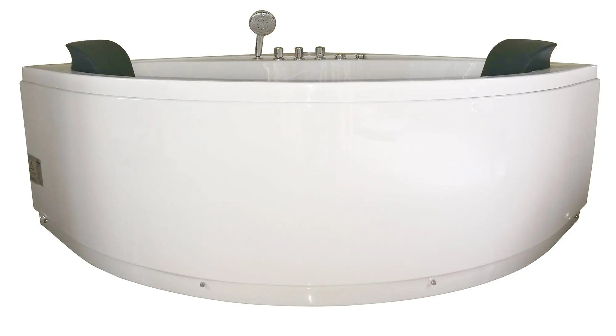 EAGO AM200 5' Rounded Modern Double Seat Corner Whirlpool Bath Tub with Fixtures