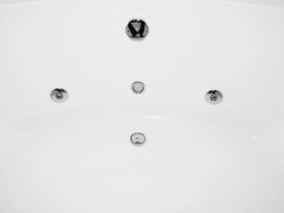 EAGO AM200 5' Rounded Modern Double Seat Corner Whirlpool Bath Tub with Fixtures
