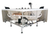 EAGO AM200 5' Rounded Modern Double Seat Corner Whirlpool Bath Tub with Fixtures
