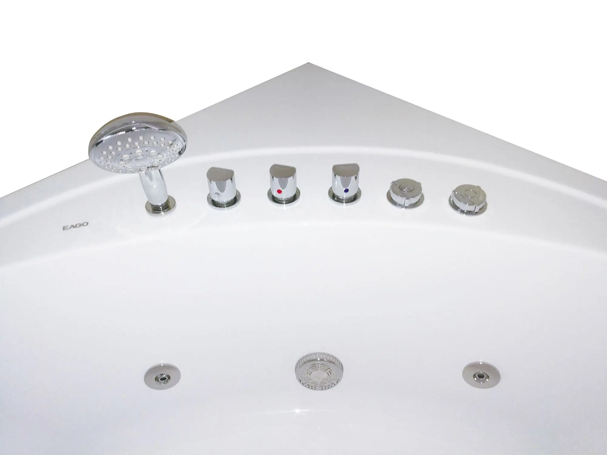 EAGO AM200 5' Rounded Modern Double Seat Corner Whirlpool Bath Tub with Fixtures Alfi Trade Inc
