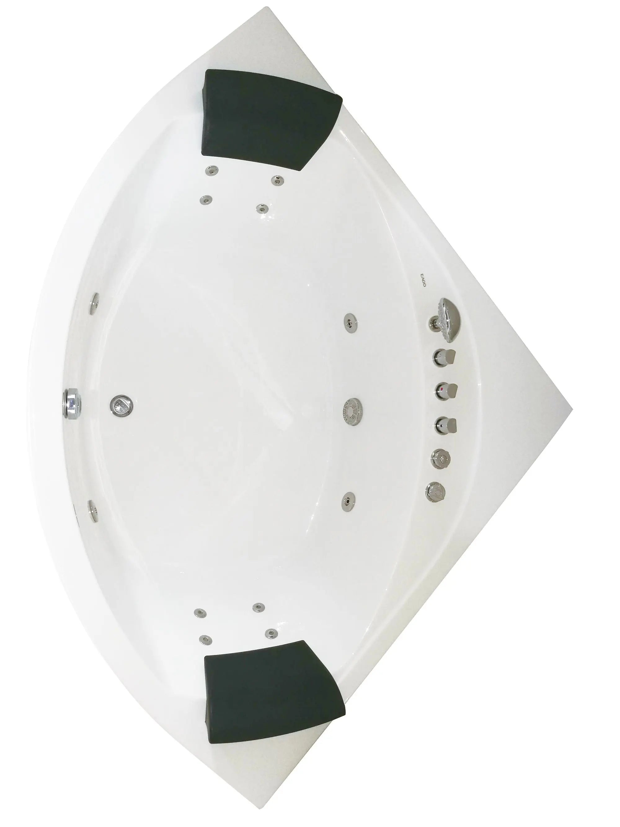 EAGO AM200 5' Rounded Modern Double Seat Corner Whirlpool Bath Tub with Fixtures Alfi Trade Inc