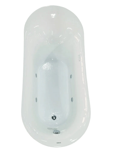 EAGO AM2140 Six Foot White Freestanding Air Bubble Bathtub - side view