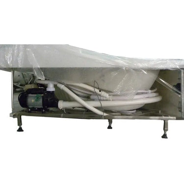 EAGO AM505ETL 61'' 2 Person 14 Jets Corner Waterfall White Whirlpool Bathtub - side view