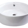 EAGO BA129 16'' Above Mount White Round Porcelain Bathroom Sink With Overflow
