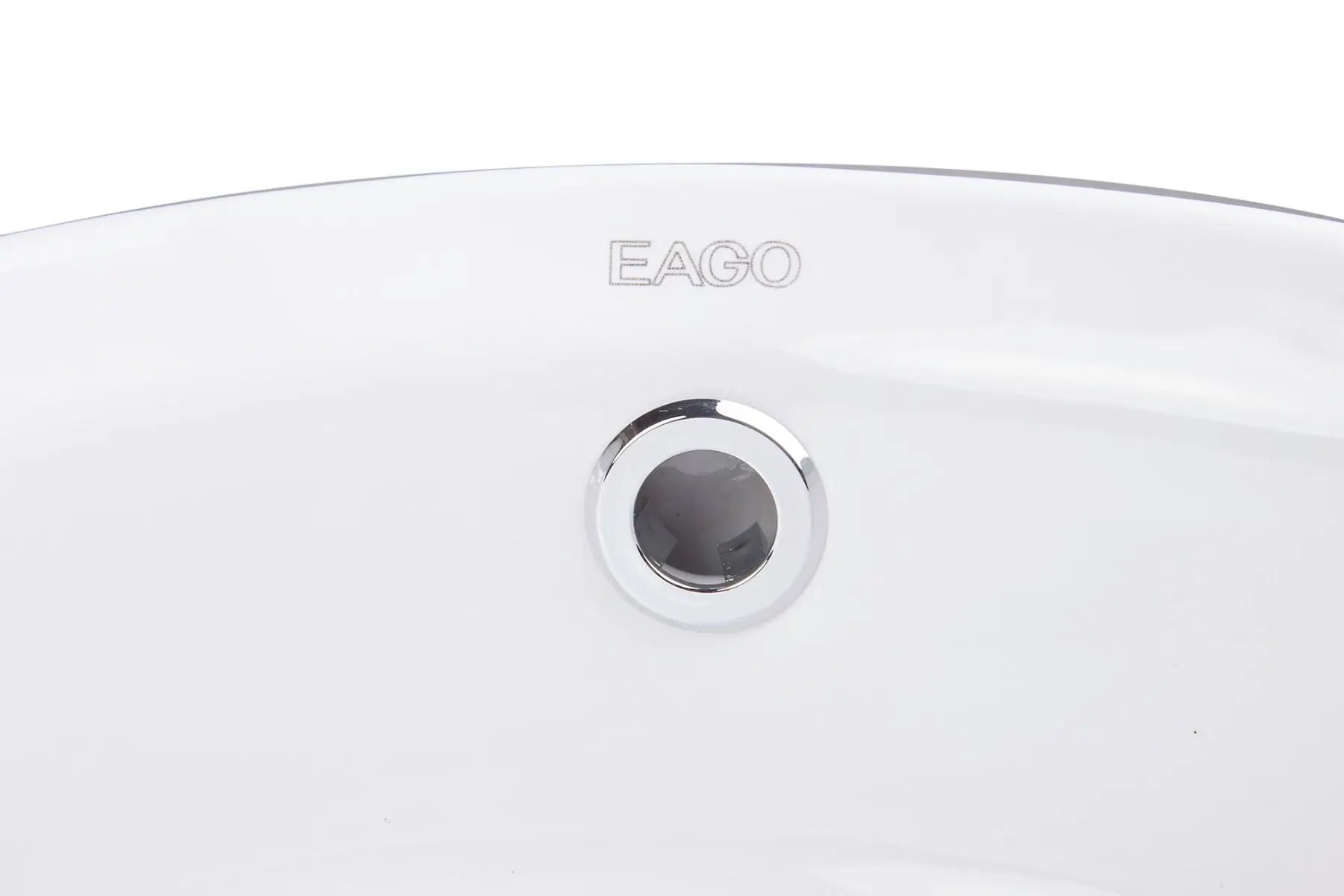 EAGO BA129 16'' Above Mount White Round Porcelain Bathroom Sink With Overflow