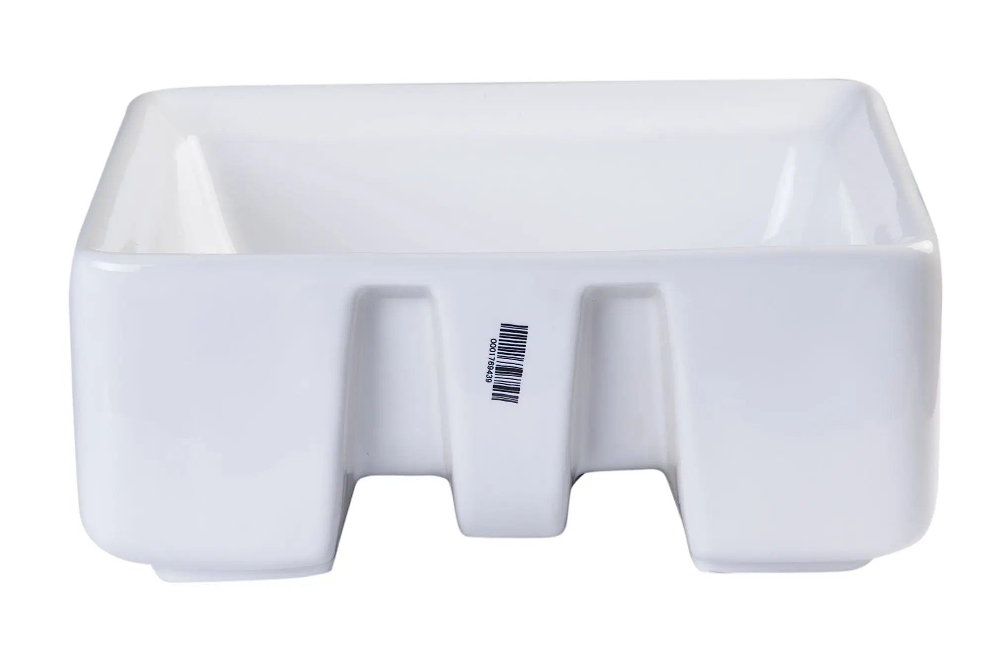 EAGO BA130 15'' White Modern Square Porcelain Bathroom Sink With Overflow