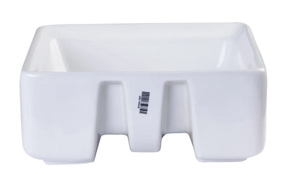 EAGO BA130 15'' White Modern Square Porcelain Bathroom Sink With Overflow