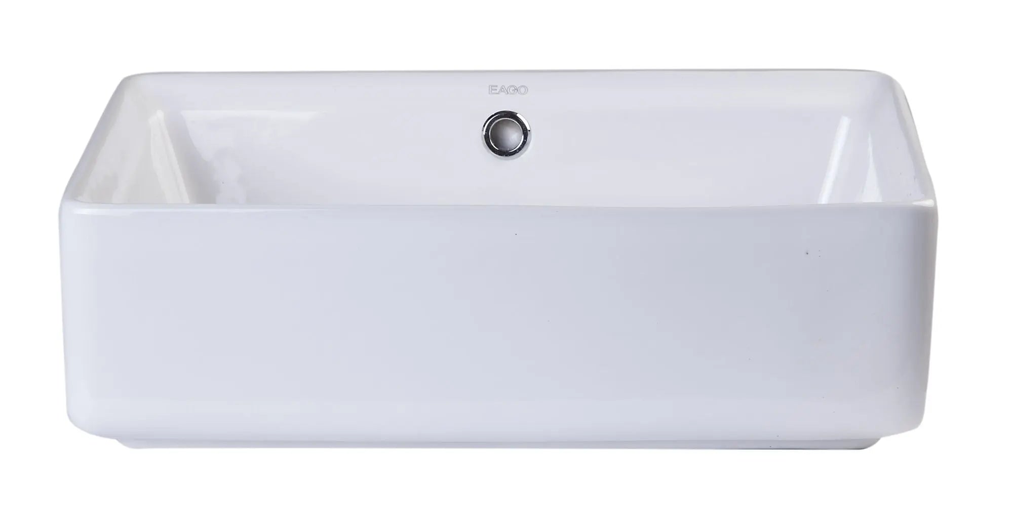 EAGO BA131 20" White Rectangular Porcelain Bathroom Sink With Overflow