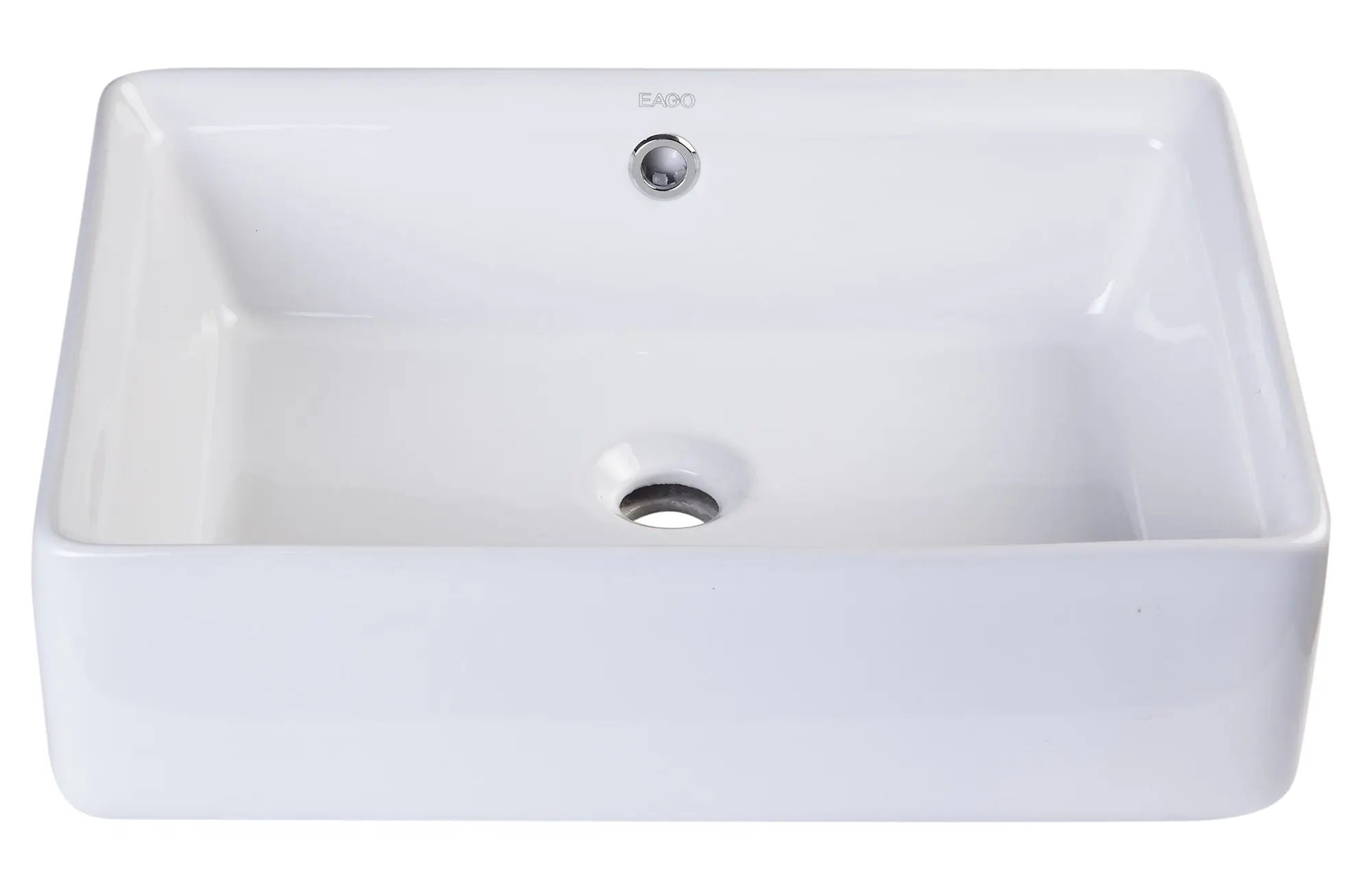 EAGO BA131 20" White Rectangular Porcelain Bathroom Sink With Overflow