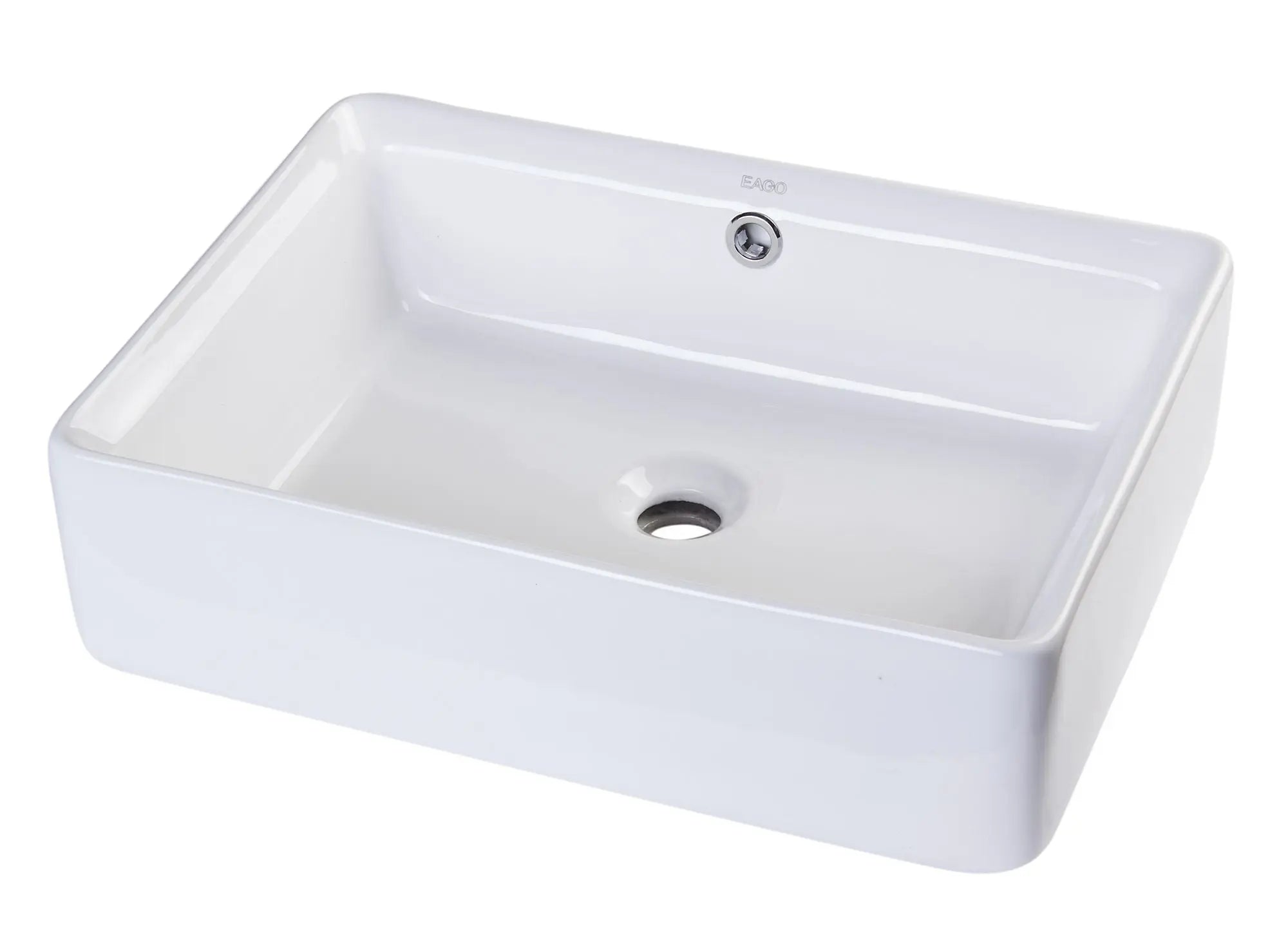 EAGO BA131 20" White Rectangular Porcelain Bathroom Sink With Overflow