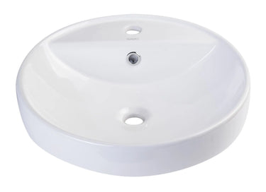 EAGO BA141 White Above Mount Porcelain Bathroom Sink Basin With Single Hole - side view