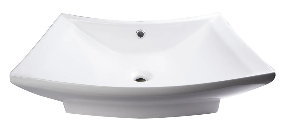 EAGO BA142 28" White Rectangular Porcelain Bathroom Sink With Overflow