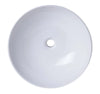 EAGO BA351 18'' White Round Porcelain Bathroom Sink Basin Without Overflow