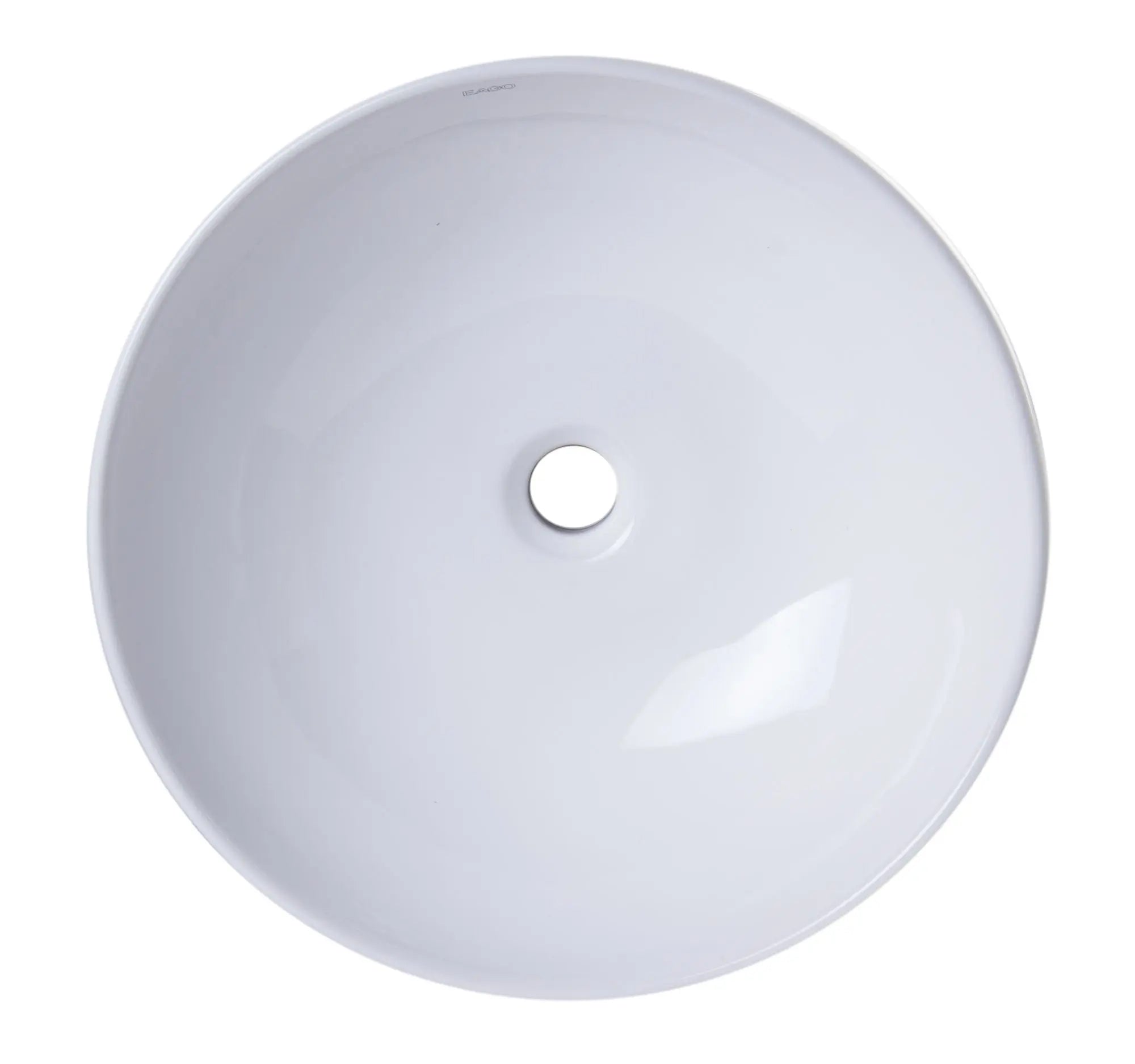 EAGO BA351 18'' White Round Porcelain Bathroom Sink Basin Without Overflow