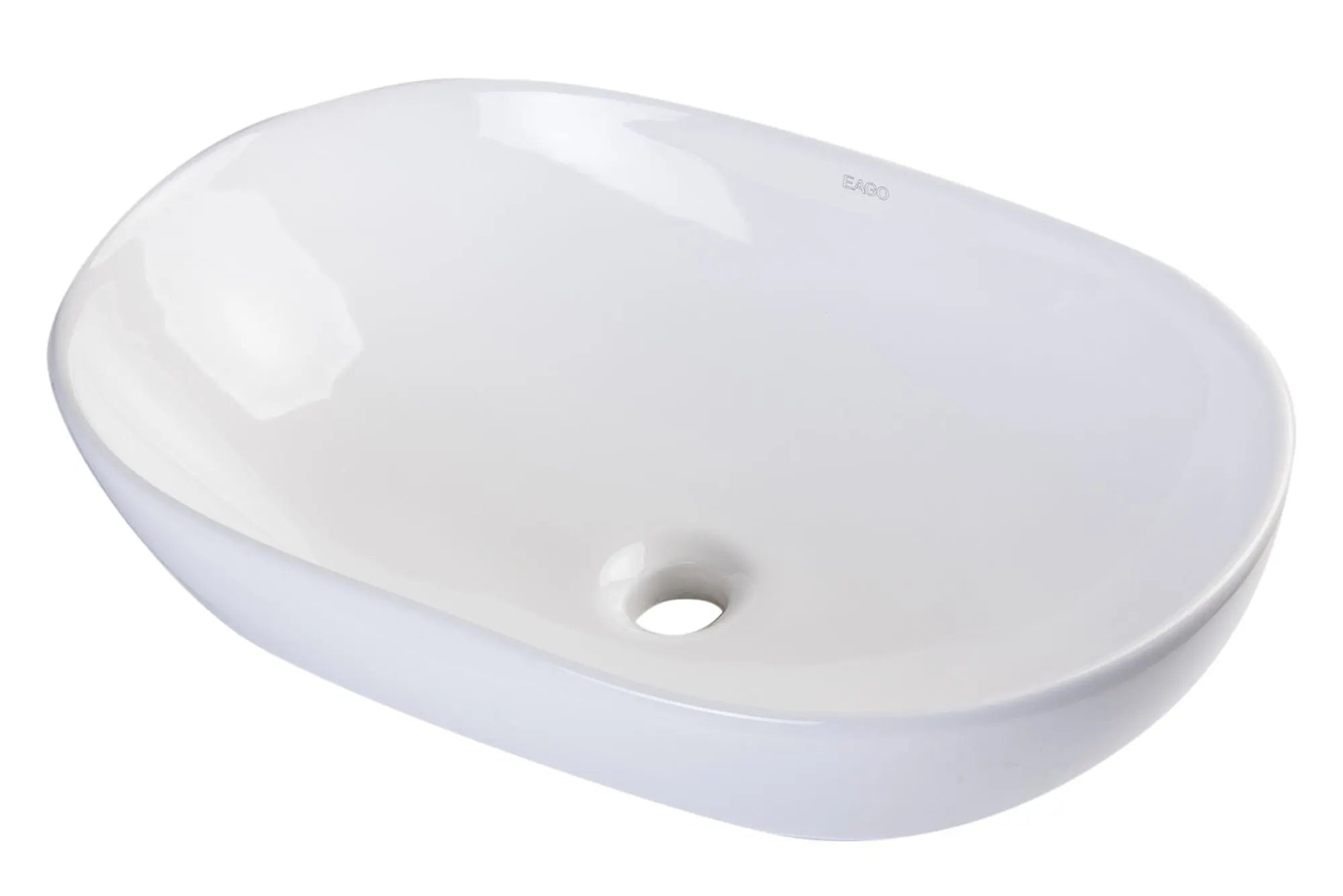 EAGO BA352 23'' White Oval Porcelain Bathroom Sink Basin Without Overflow
