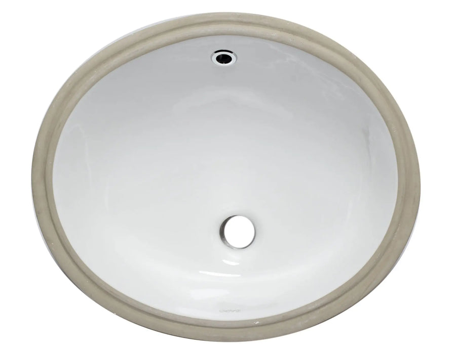 EAGO BC224 White Ceramic 18"X15" Undermount Oval Bathroom Sink Alfi Trade Inc