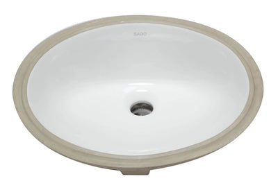 EAGO BC224 White Ceramic 18"X15" Undermount Oval Bathroom Sink Alfi Trade Inc