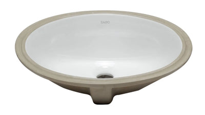 EAGO BC224 White Ceramic 18"X15" Undermount Oval Bathroom Sink Alfi Trade Inc