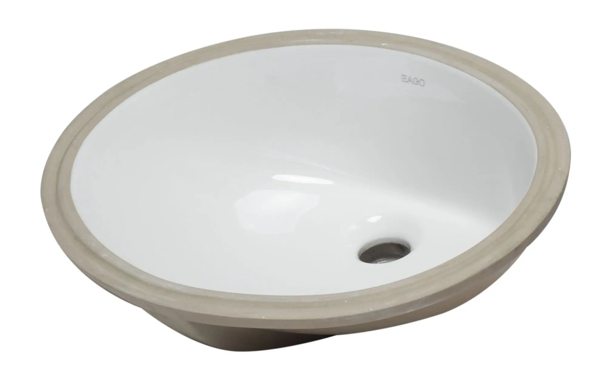 EAGO BC224 White Ceramic 18"X15" Undermount Oval Bathroom Sink Alfi Trade Inc