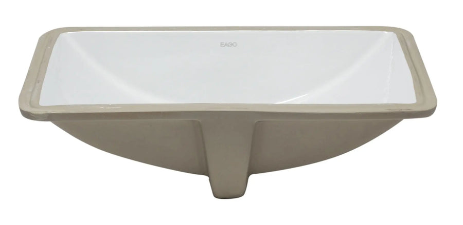 EAGO BC227 White Ceramic 22 inch X15 inch Undermount Rectangular Bathroom Sink