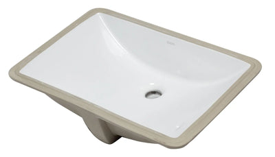 EAGO BC227 White Ceramic 22 inch X15 inch Undermount Rectangular Bathroom Sink