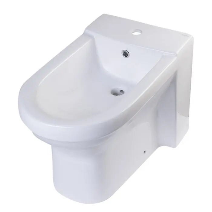 EAGO JA1010 White Ceramic Bathroom Bidet with Elongated Seat Alfi Trade Inc