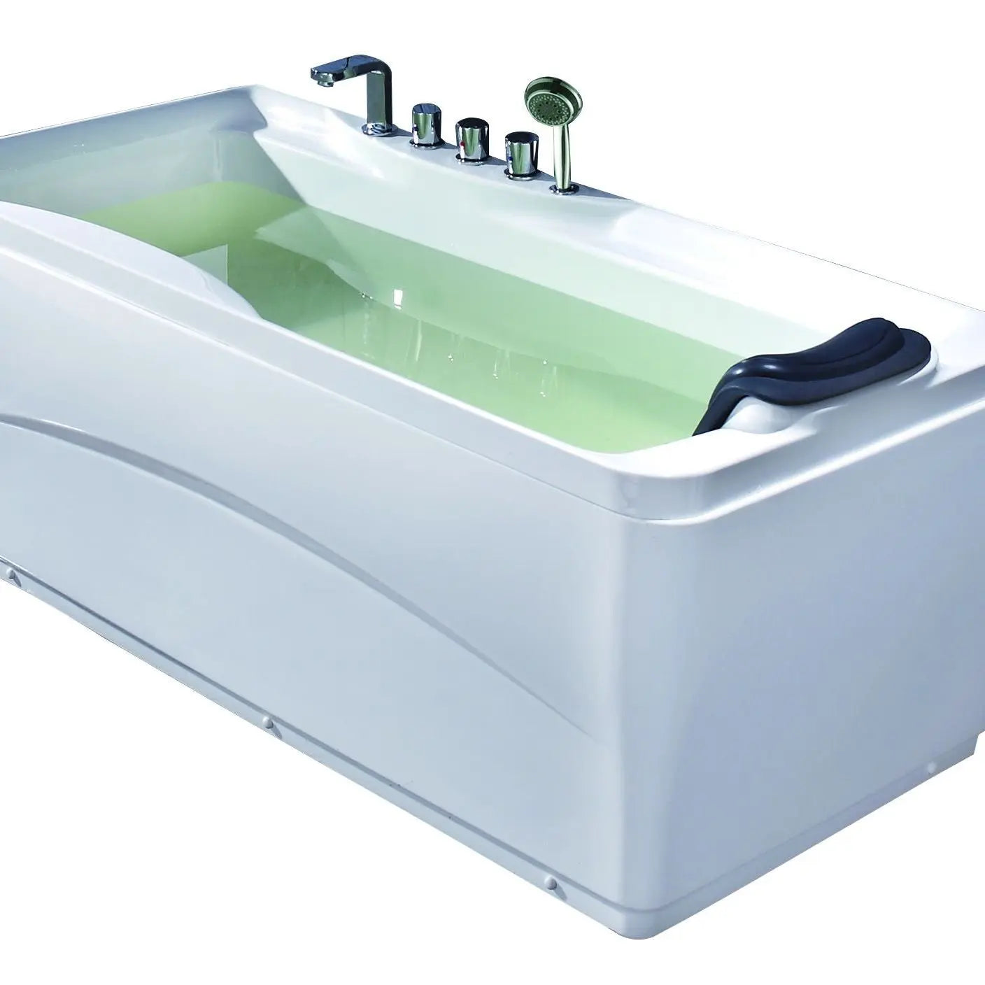 EAGO LK1102-L White Acrylic 63" Soaking Tub with Fixtures