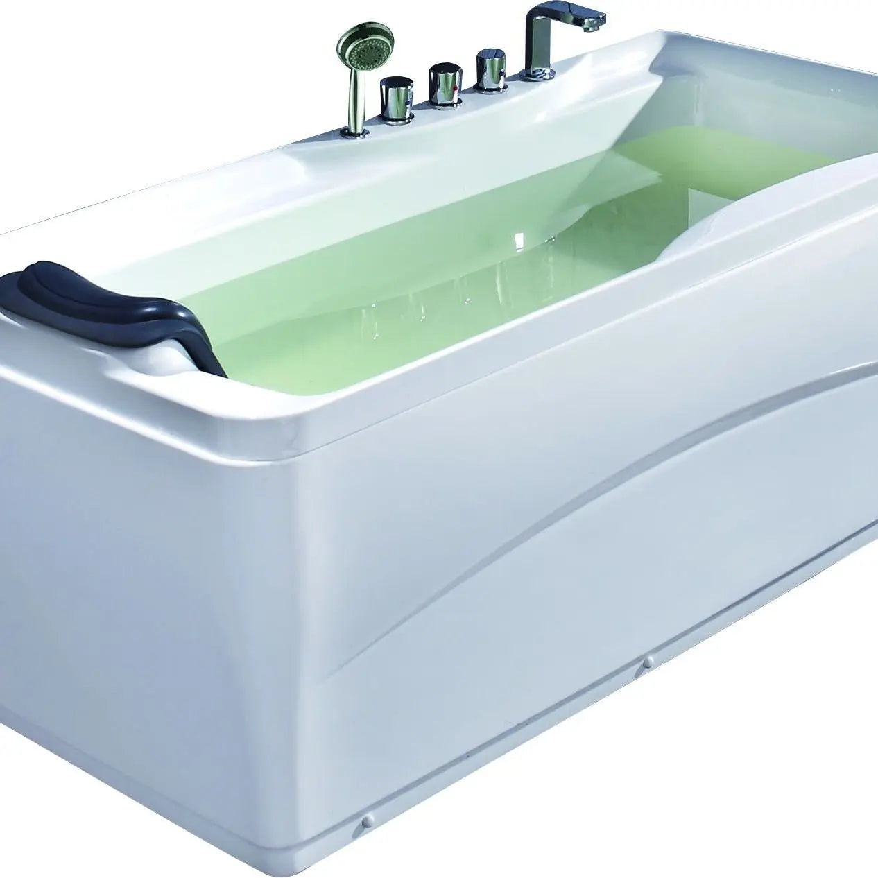 EAGO LK1102-R White Acrylic 63" Soaking Tub with Fixtures
