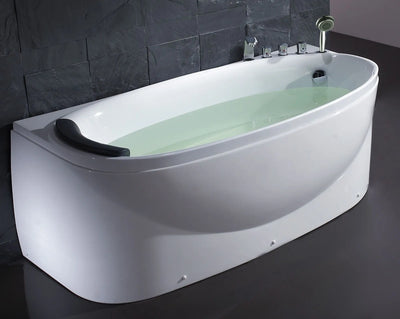 EAGO LK1104-R Acrylic White 6' Soaking Tub with Fixtures And Right Drain