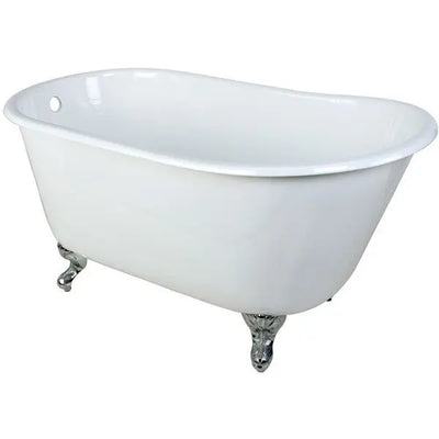 Kingston Brass Aqua Eden 53" Cast Iron Slipper Clawfoot Bathtub - VCTND5328NT