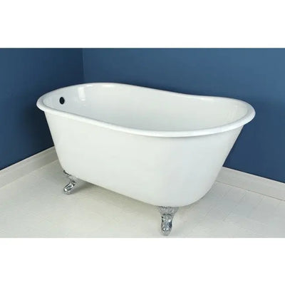 Kingston Brass Aqua Eden 53" Cast Iron Slipper Clawfoot Bathtub - VCTND5328NT