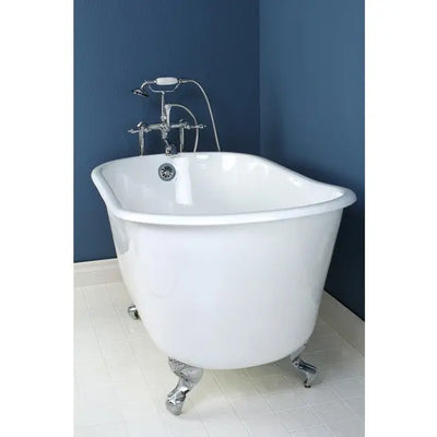 Kingston Brass Aqua Eden 53" Cast Iron Slipper Clawfoot Bathtub - VCTND5328NT